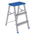 Escalera Banqueta Taburete 3 Peldaños Mor Plegable Aluminio Plateado