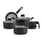 Batería De Cocina 8 Pzas Panelux Antiadherente Granito Negro Negro