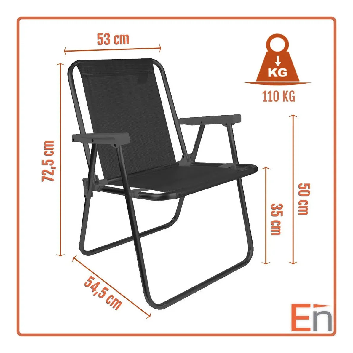 Silla Camping Mor Plegable Playera Reforzada Premium