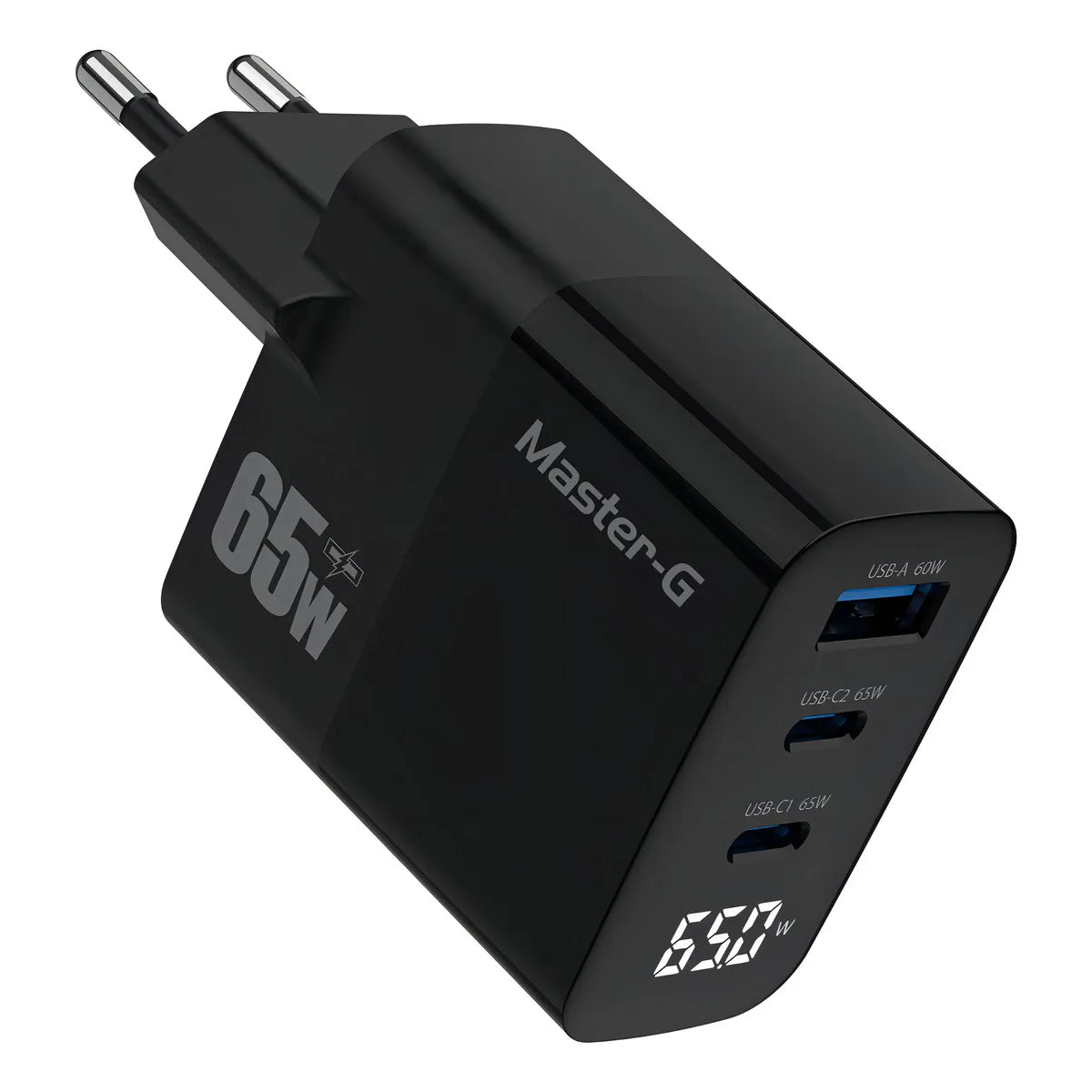 Cargador Carga Rápida 65w Master G Con Cable Usb-c Negro