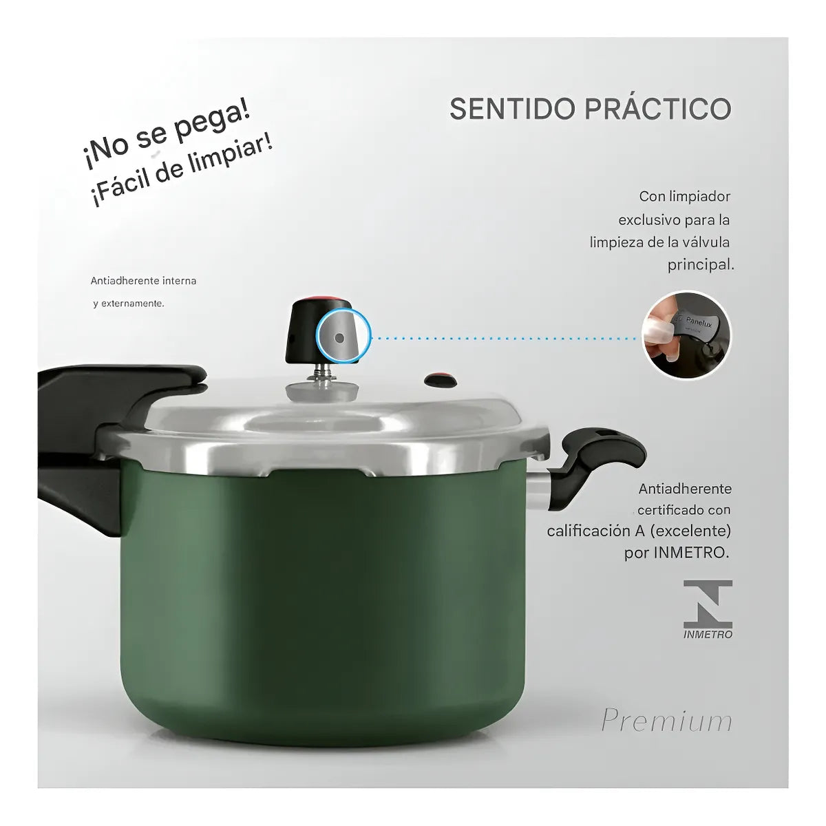 Olla A Presión Panelux 4.5 Litros Color Verde Antiadherente Verde