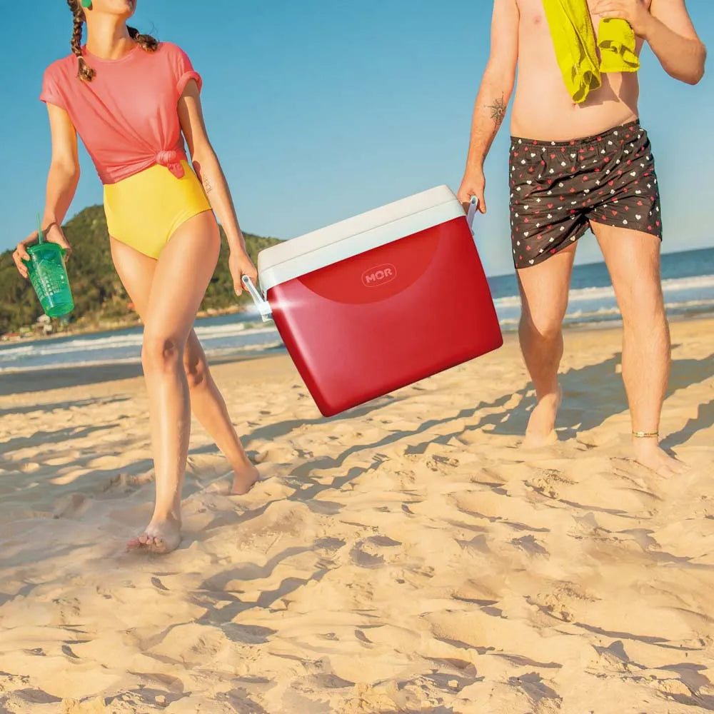 Cooler Termico Conservadora Mor 75 Litros 110 Latas Portatil Rojo