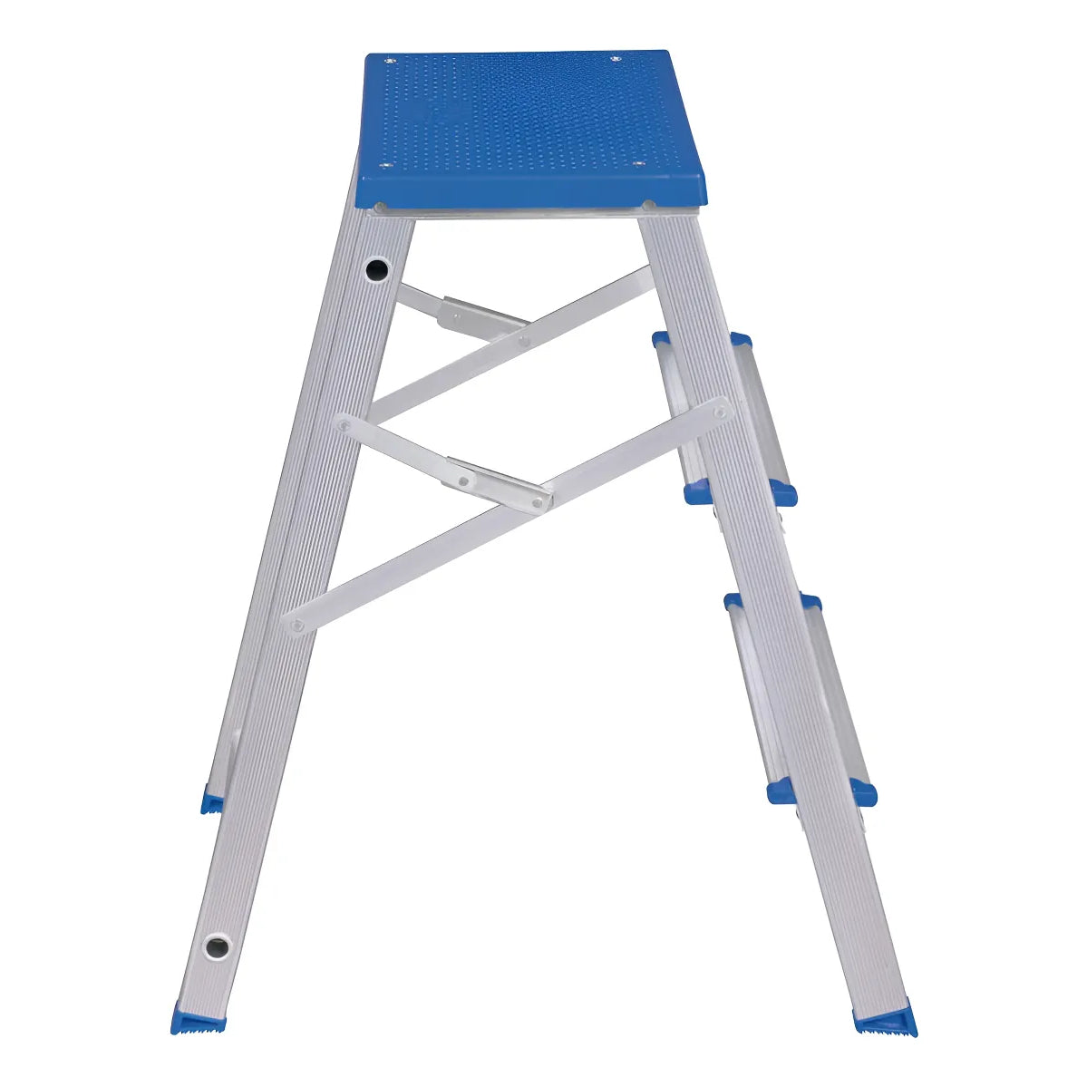 Escalera Banqueta Taburete 3 Peldaños Mor Plegable Aluminio Plateado