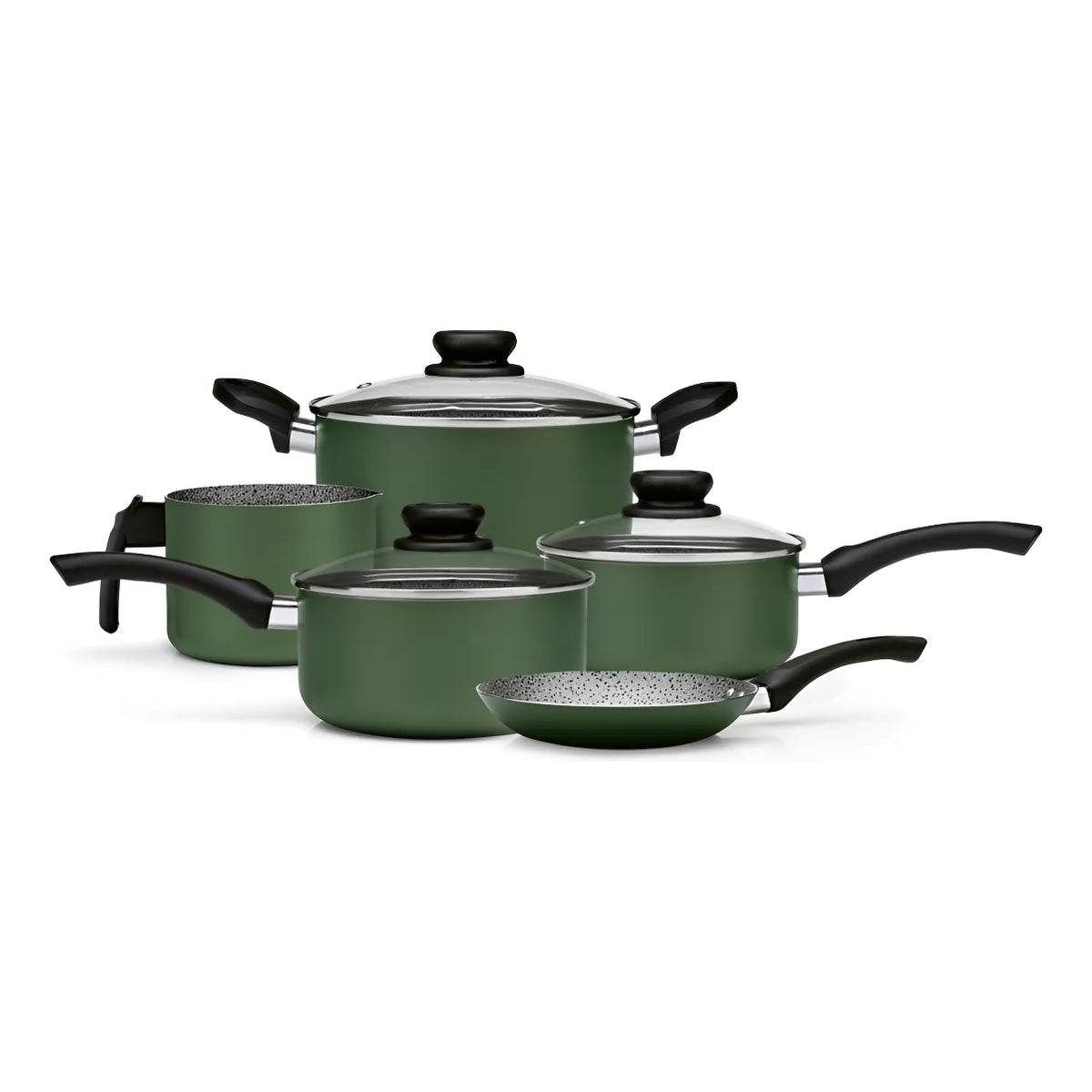 Bateria De Cocina Ollas Antiadherente 8 Piezas Panelux Verde Verde