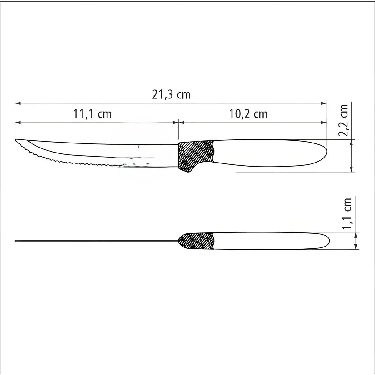 Cuchillos Marmicoc Para Asado Cocina Set 4 Piezas Acero Inox Negro