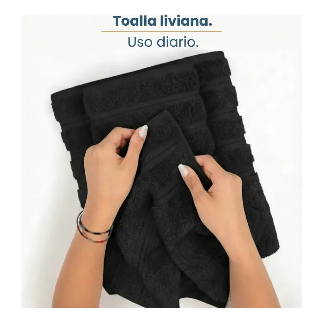 Toallas De Baño Juego 4 Unidades Cannon 400gr 100% Algodon Color Negro
