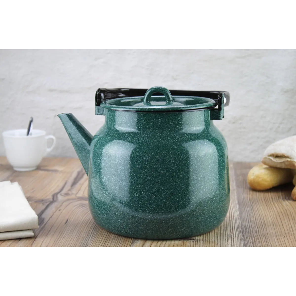 Tetera Fantuzzi 3.5 L Fundo Acero Acabado Esmaltado Verde