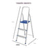 Escalera 3 Peldaños Aluminio Plegable Mor Tipo Tijera Plateado