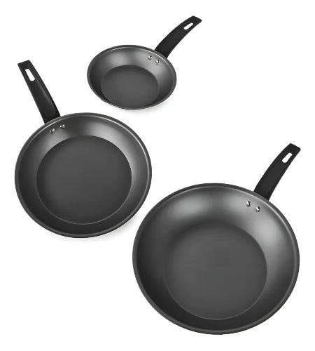 Sartenes Antiadherente Panelux Juego Set De 16 20 24cm Negro