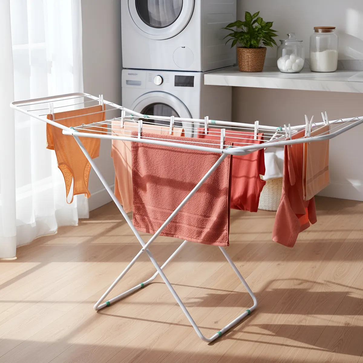 Tendedero Colgador De Ropa 1.44m Mor Extensible Color Blanco