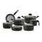 Bateria Cocina 11 Piezas Granito Antiadherente Panelux Negro Negro