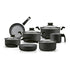Bateria Cocina 11 Piezas Granito Antiadherente Panelux Negro Negro