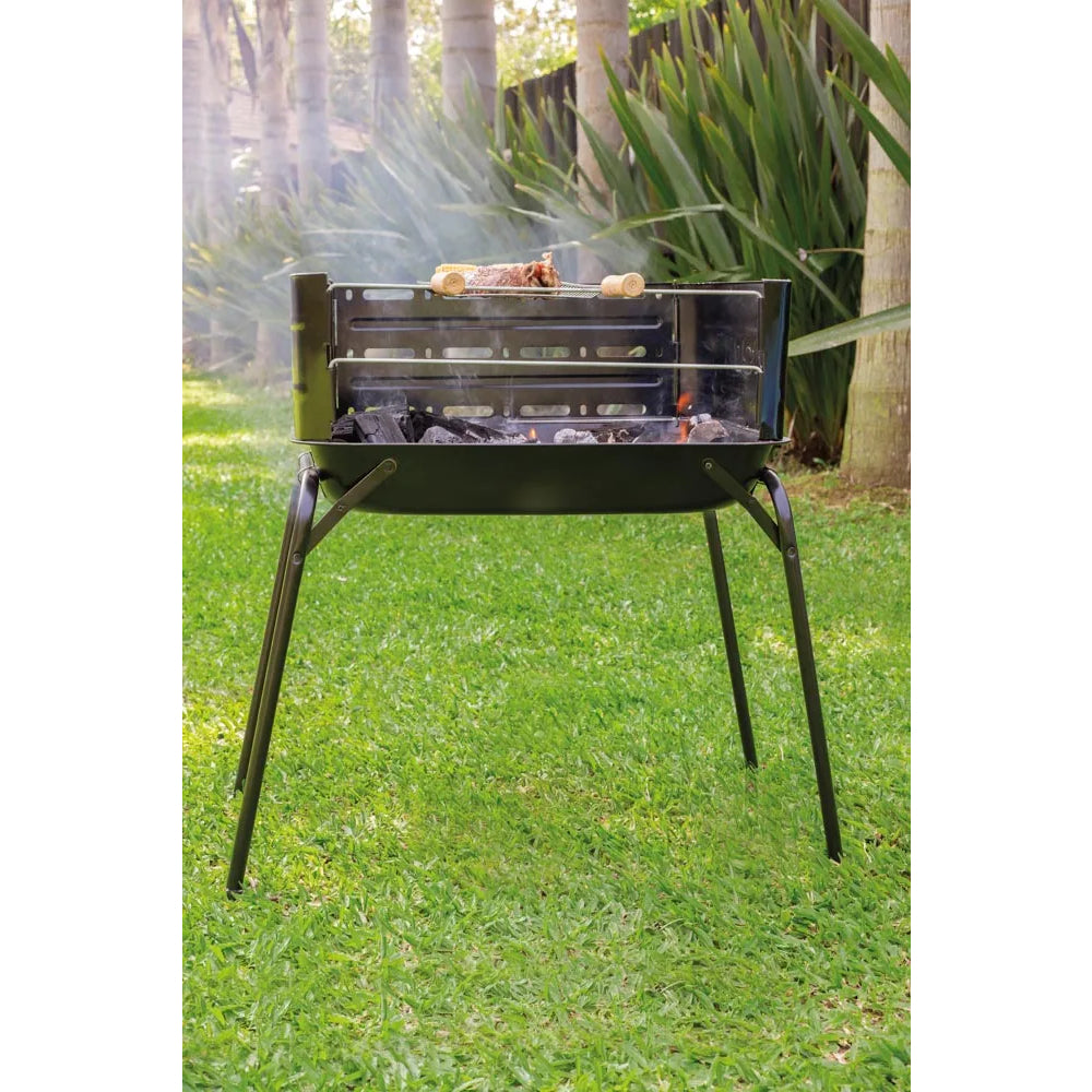Parrilla A Carbon Plegable Movil Mor Araguaia 72x44cm Acero