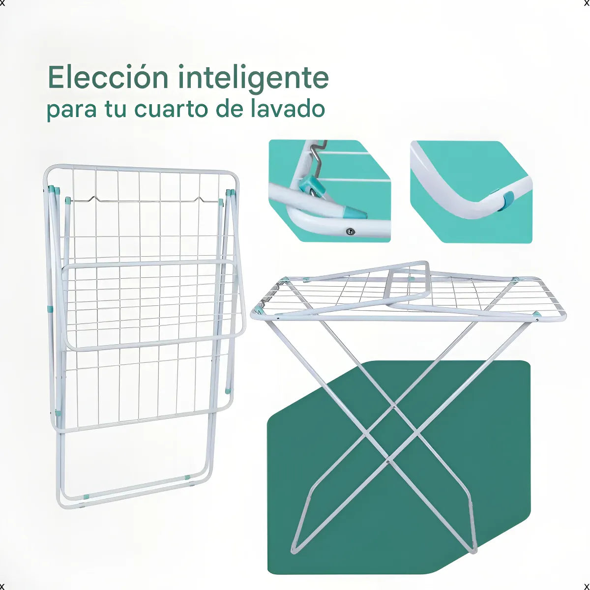 Tendedero Colgador 1.74m Mor Plegable Organizador Blanco Blanco