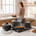 Batería De Cocina 8 Pzas Panelux Antiadherente Granito Negro Negro