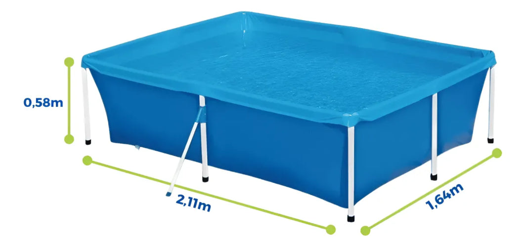 Piscina Estructural Mor 2000 Litros Rectangular 211x164cm