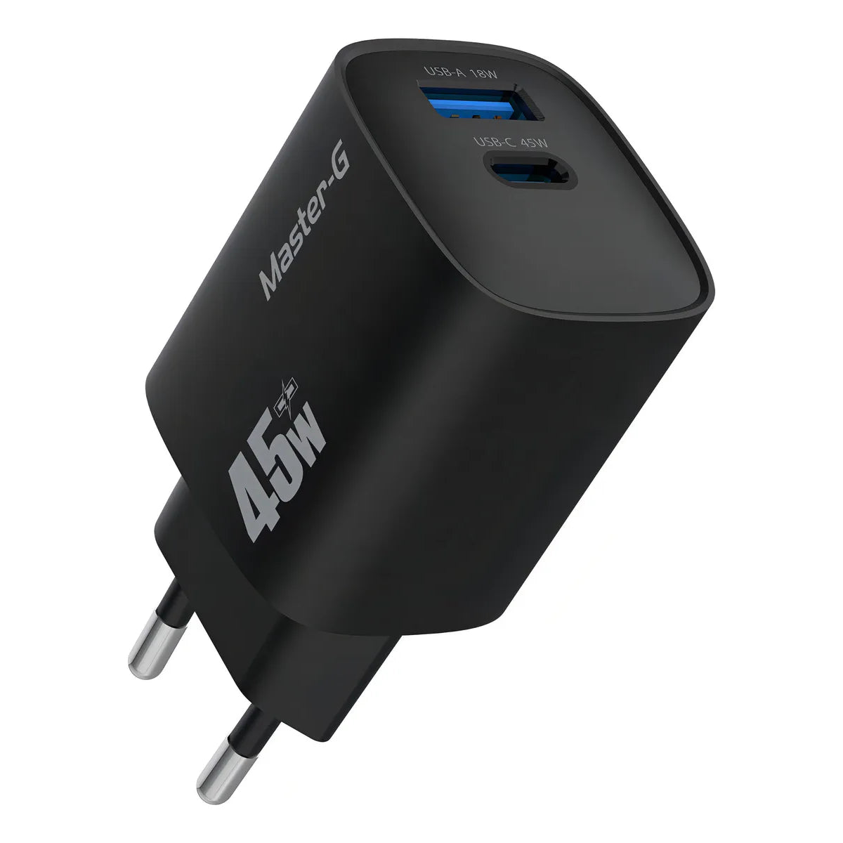 Cargador 45w Carga Rapida Master-g Con Cable Usb-c Negro