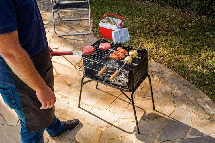 Parrilla Portatil A Carbon Montana Mor Plegable Asado