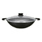 Wok Sarten Panelux 32cm Granito Antiadherente Con Tapa Negro