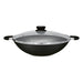 Wok Sarten Panelux 32cm Granito Antiadherente Con Tapa Negro