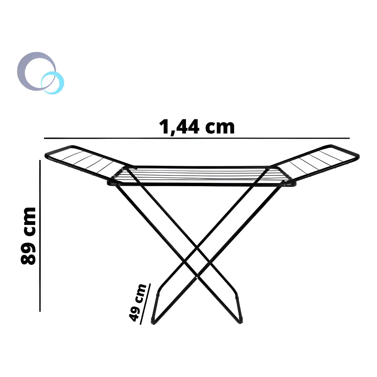 Tendedero Colgador De Ropa 1.44m Plegable Mor Color Negro