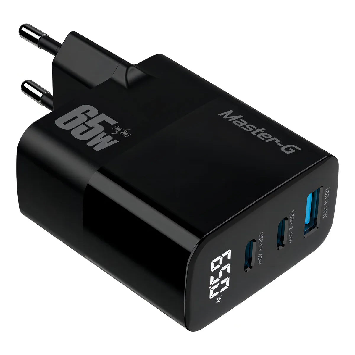 Cargador Carga Rápida 65w Master G Con Cable Usb-c Negro