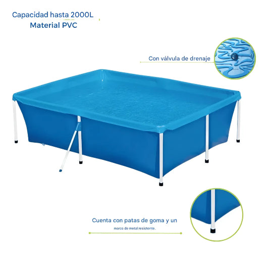 Piscina Estructural Mor 2000 Litros Rectangular 211x164cm