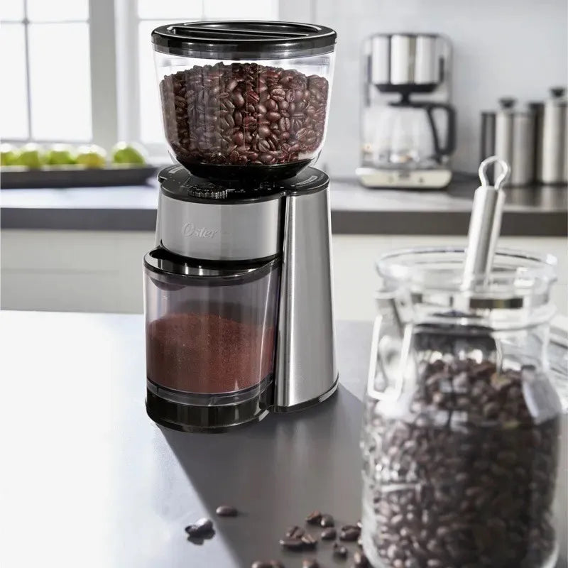 Molinillo Maquina De Café Oster® Con 18 Ajustes Color Gris Gris