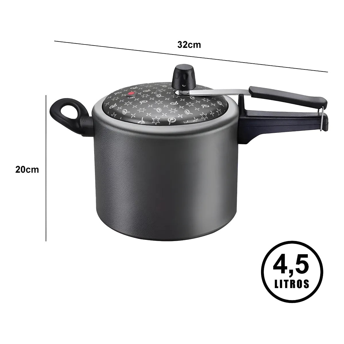 Olla A Presion Panelux 4.5 Litros Antiadherente Grafito Negro