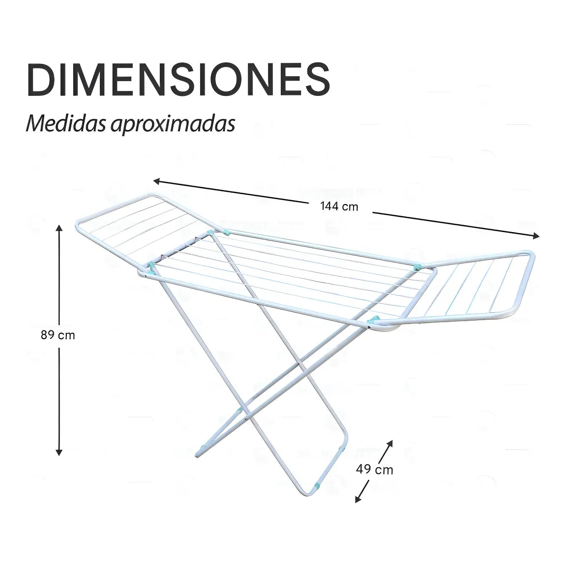 Tendedero Colgador De Ropa 1.44m Mor Extensible Color Blanco