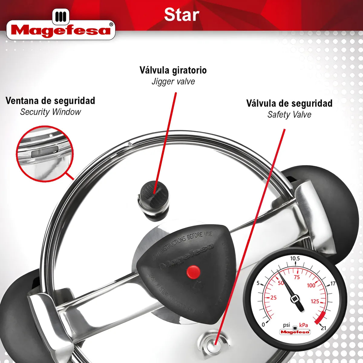 Olla A Presión Magefesa® Star 10 Lts