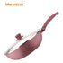Wok Sarten Marmicoc Antiadherente 28cm Con Tapa Granate Bordó