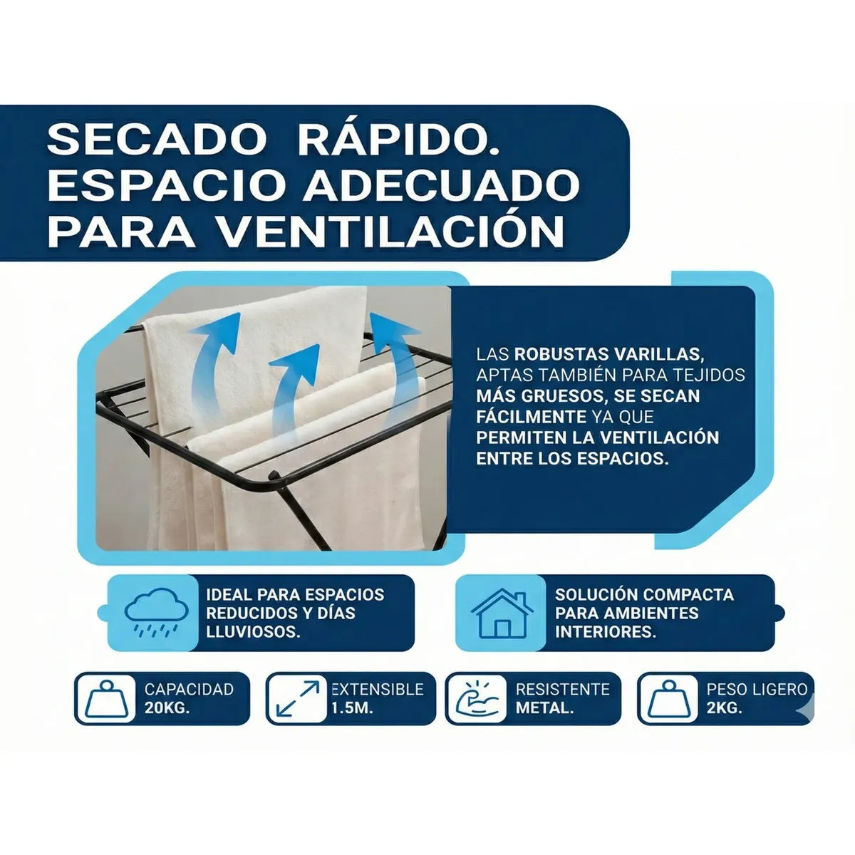 Tendedero Colgador De Ropa 1.44m Plegable Mor Color Negro