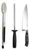 Set Parrillero 3 Piezas Wayu (Cuchillo + Pinza + Afilador)