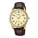 Reloj Casio Enticer Mtp-v001l-1bu Hombre Cuero Marrón