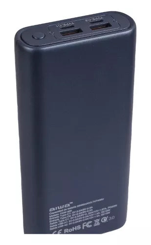 Cargador Batería Externa Power Bank 20.000mah Aiwa Paw-400 C